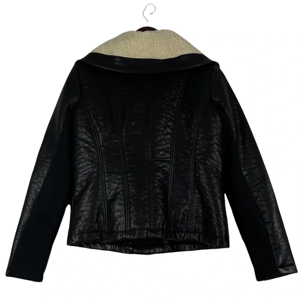 Sam Edelman Women's Caitlyn Aviator Sherpa Jacket Black Size S. - Picture 3 of 9
